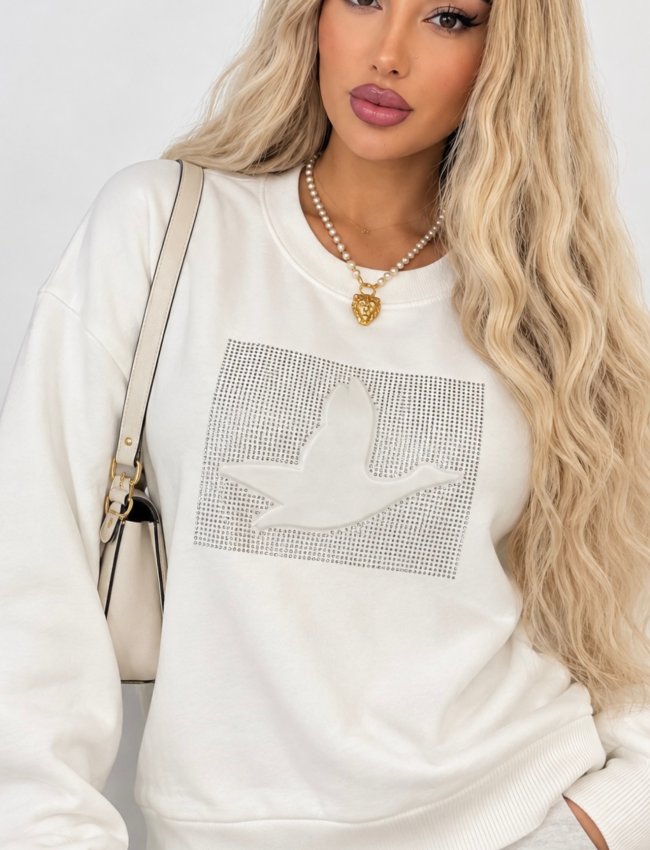 Beyaz beymen model sweatshirt