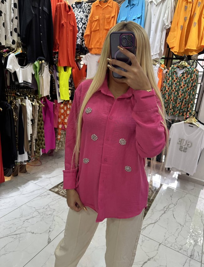 Pembe Taşli gömlek