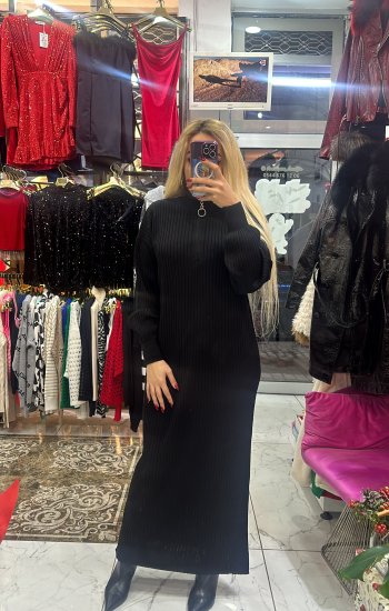 Fermuarlı Triko Elbise