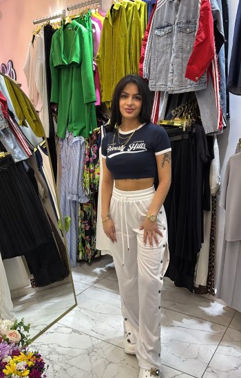 lacivert yazılı crop