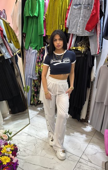 lacivert yazılı crop