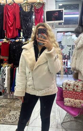 Peluş kürk Mont