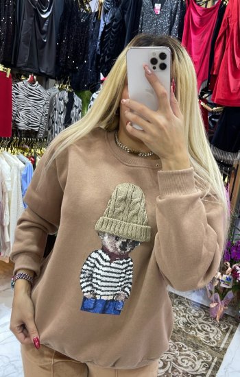 Şapkalı Teddy Sweatshirt
