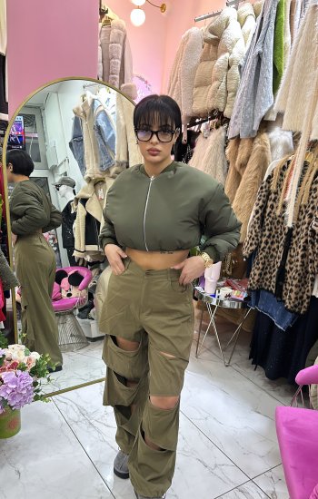 şişme crop ceket