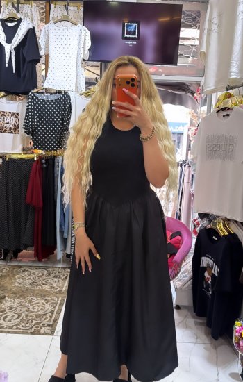 Siyah Paraşüt Elbise