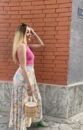 Spring Çiçekli Etek