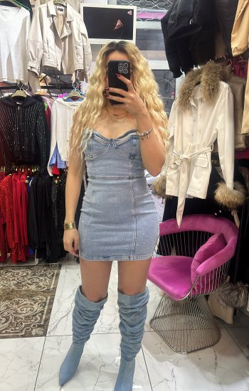 Taşli Jean Elbise