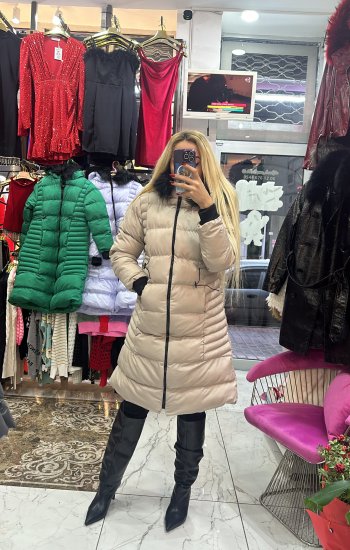 Yeşil şişme Mont
